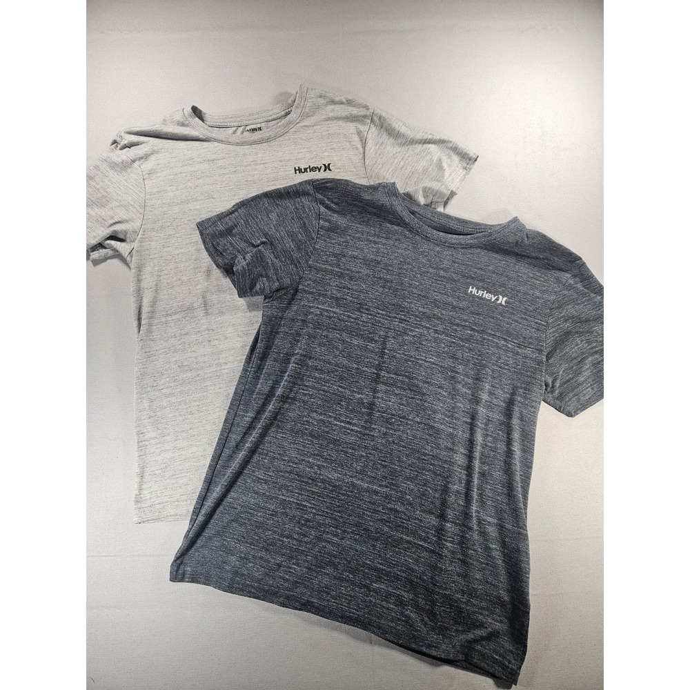 Lot of 2 Hurley T Shirts Mens Medium Gray Navy Space Dye Short Sleeve HSP24VMT